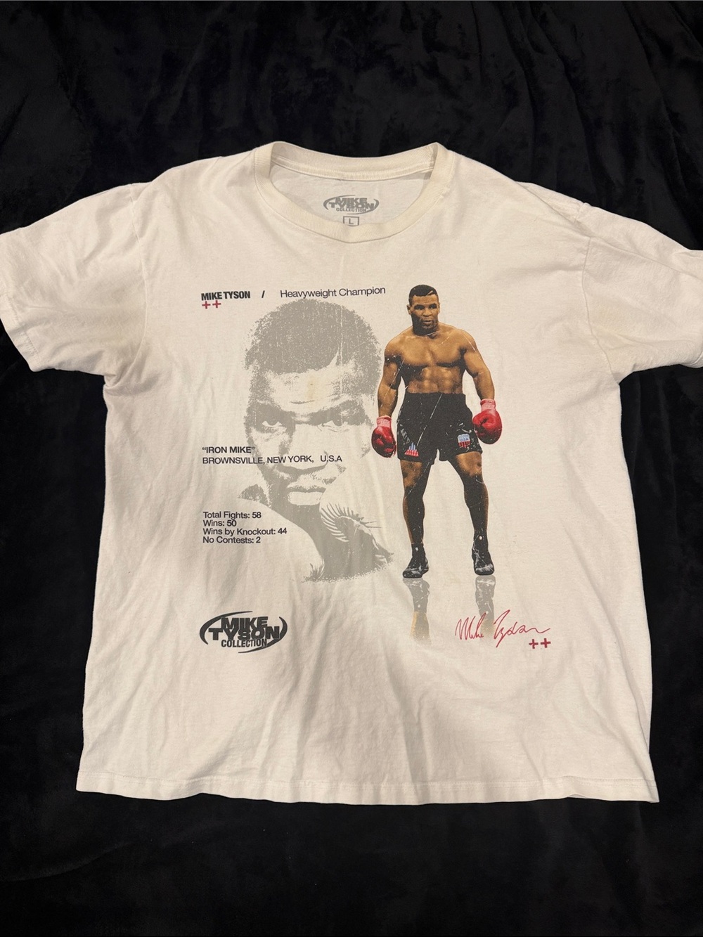 Zumiez White Mike Tyson Graphic Tee with Red Gloves
